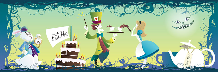 Wonderland Birthdays by coolgraphic.co.uk